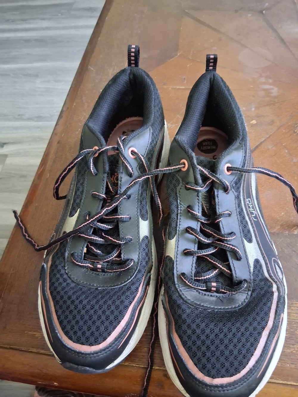 Ryka Women's Black Athletic Sneakers with Pink Trim